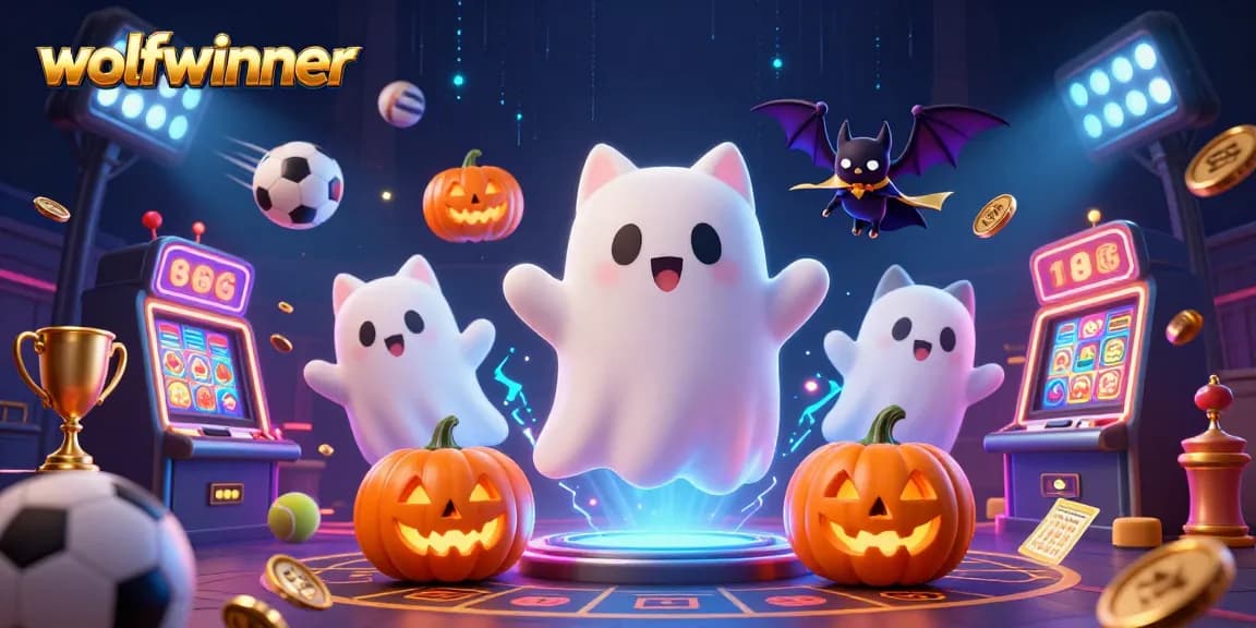 wolfwinner transforms the gaming experience with a ghost cat and vampire bat in a haunted casino scene full of action.
