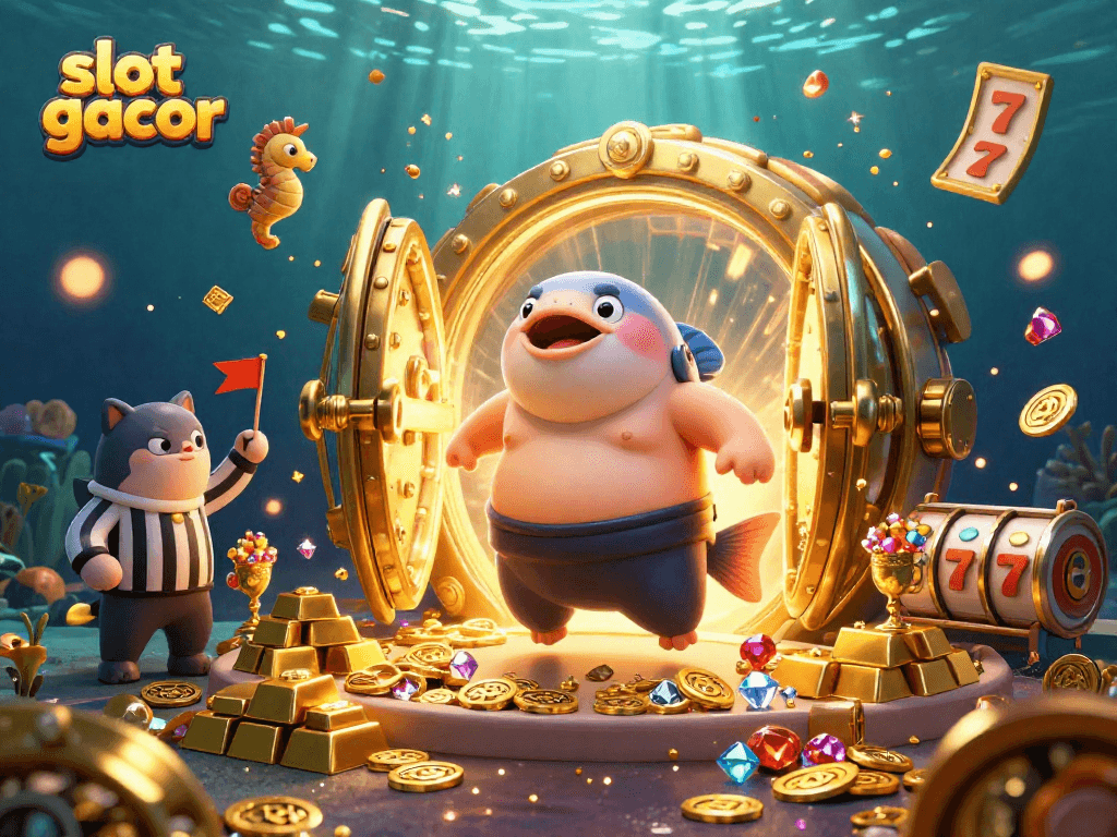 Engage in slot gacor thrills with vibrant 3D casino characters and sparkling treasure.