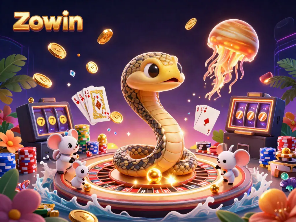 Zowin reels spin with astronaut mice betting on a cosmic roulette wheel, vibrant casino scene.