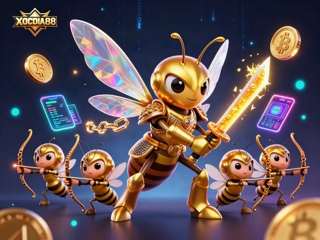 Experience winning thrills with XOCDIA88, showcasing vibrant 3D digital casino elements and characters.