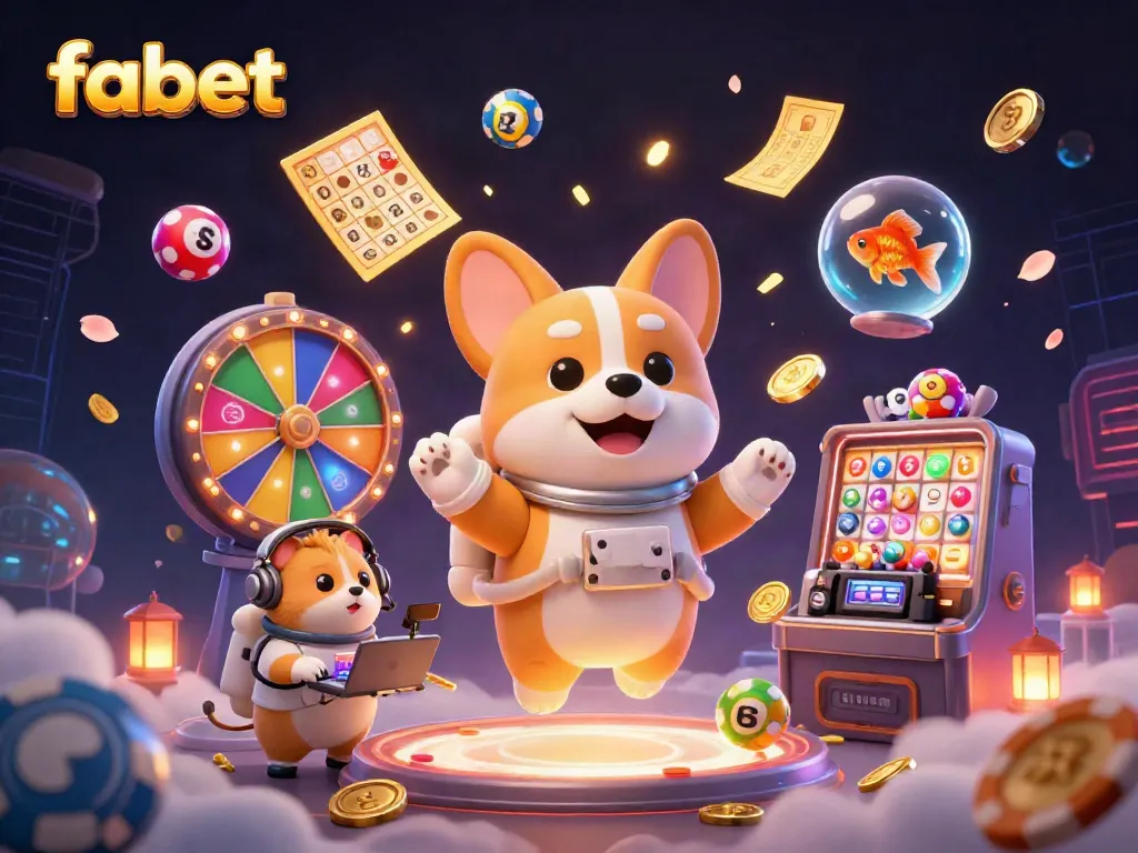 Experience thrilling gameplay with fabet in a cosmic space station casino filled with vibrant game elements.